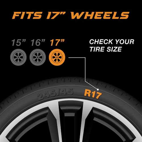 17" Universal Gloss Black Car Wheel Cover Hubcap Set of 4 T905