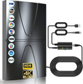 2024 Updated Amplified TV Antenna,991 Miles Range Indoor/Outdoor Antenna for Smart TV and All Older TV's,Digital TV Antenna with Thick Coaxial Cable and Amplifier Signal Booster, Black, HD012