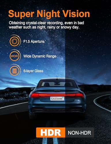 4K Touch Screen Dash Cam with 5G WiFi and 64GB Card G9985