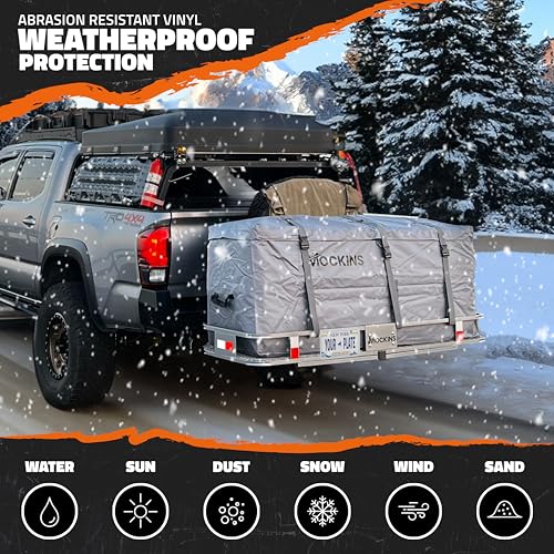 Mockins 60"x20"x6" Folding Trailer Hitch Cargo Carrier with Waterproof Bag R842