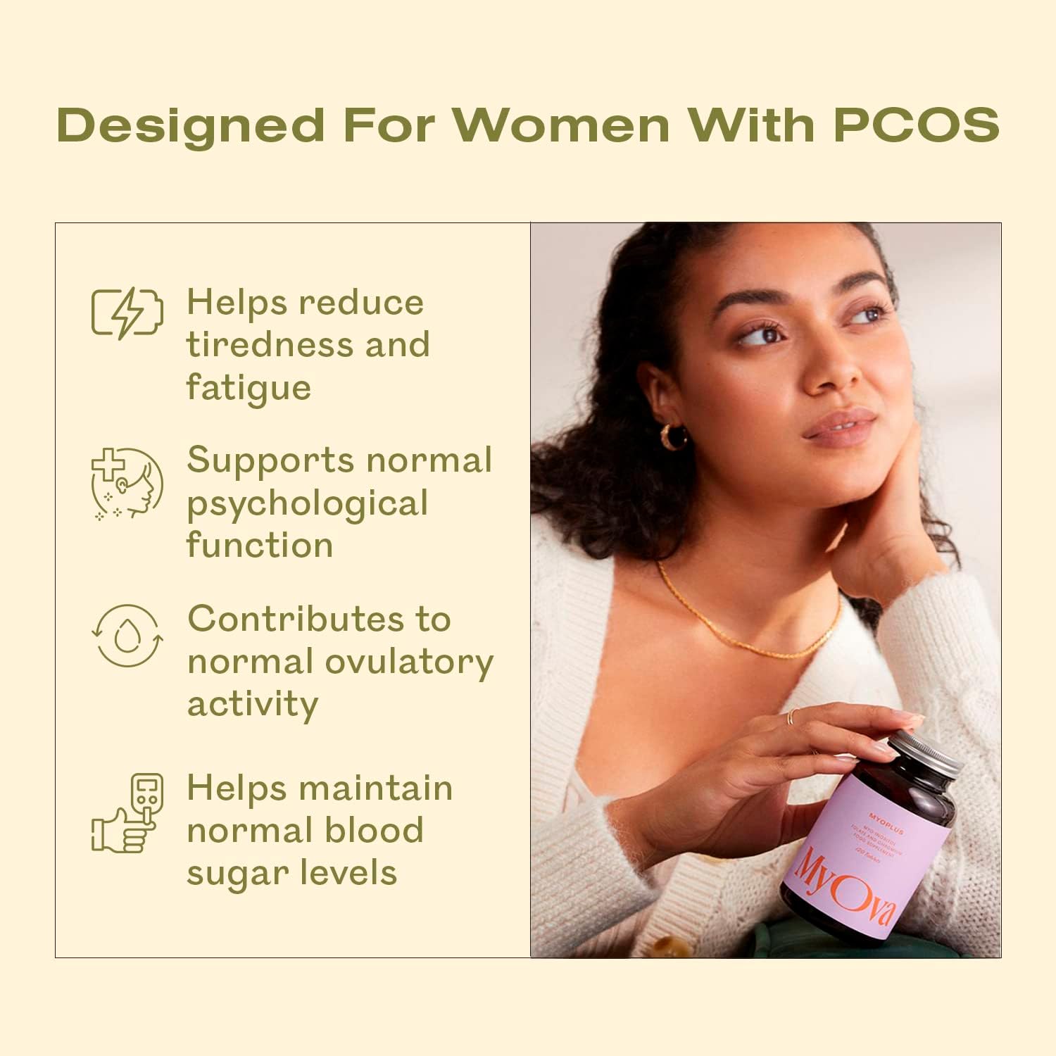 Myoplus PCOS Supplement - 4000mg Myo Inositol, 200ug Folate & 100ug Chromium - 120 Vegan Tablets P1985