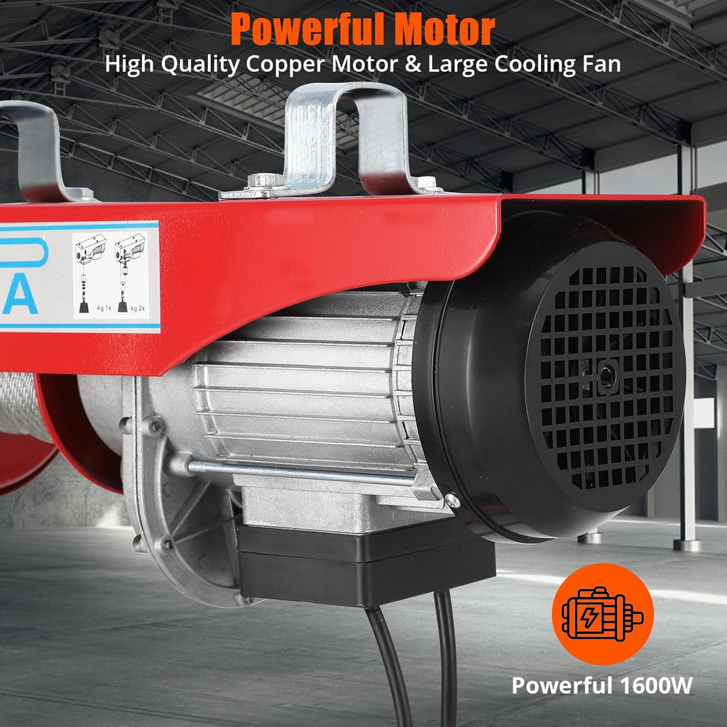 TROPOW Electric Hoist 1760lbs 39FT Single Cable, Steel Wire Winch X8099