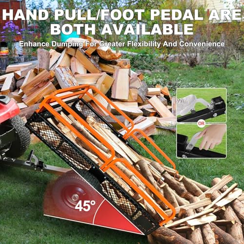 Heavy Duty Steel Dump Cart Utility Trailer 1600LB Capacity for ATV Lawn Tractor B543