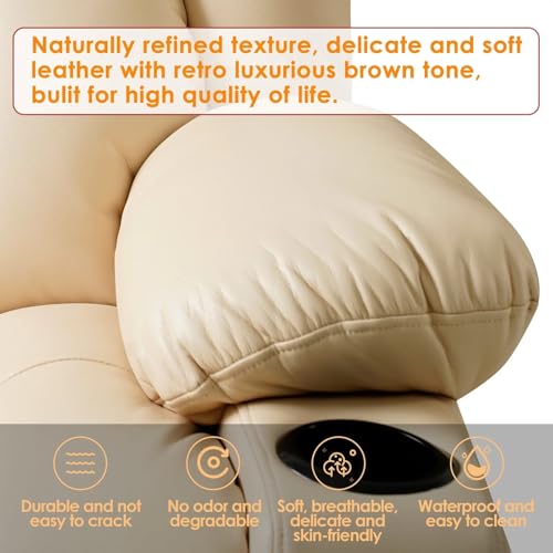 Power Lift Recliner Chair with Heat and Massage for Elderly, Beige I68465