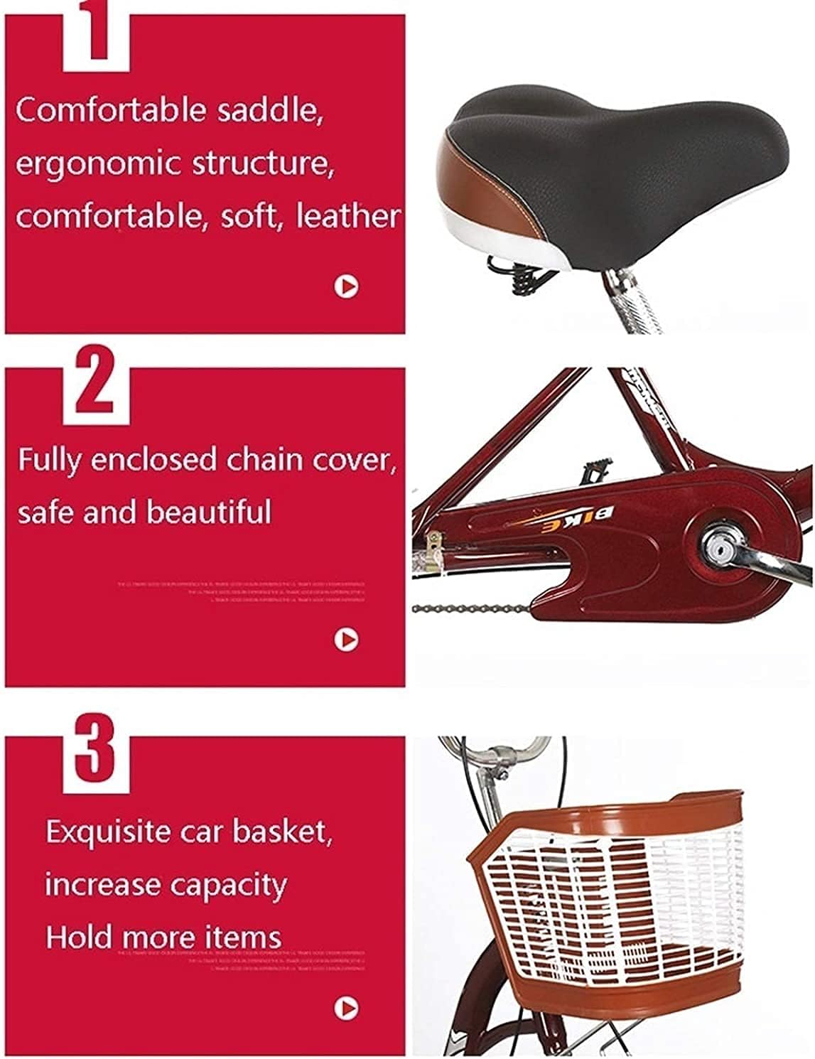 Adult Tricycle 3 Wheel Bike for Adults with Large Basket I38416
