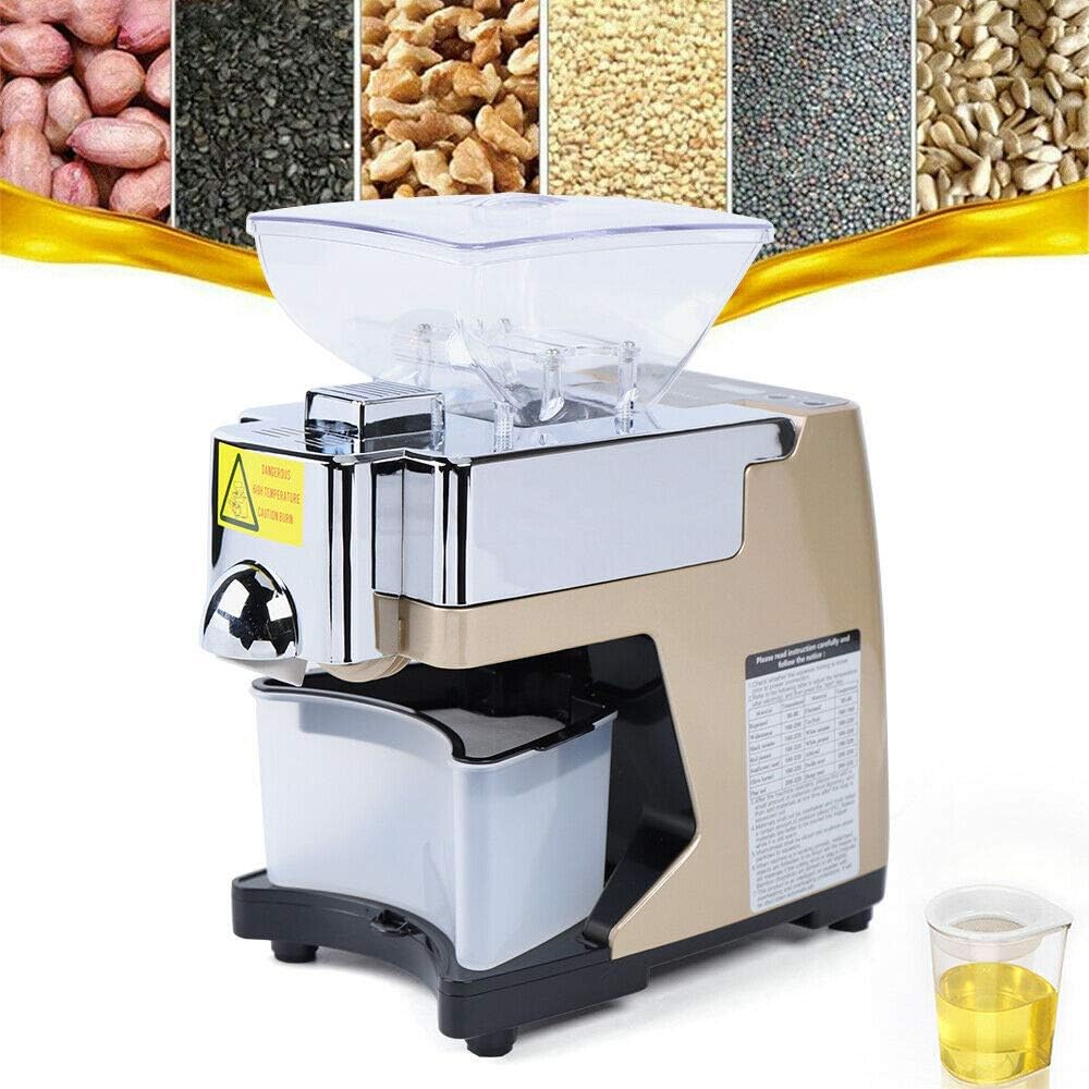 Oil Press Machine 110V 450W Stainless Steel, Hot & Cold Oil Extractor P75478