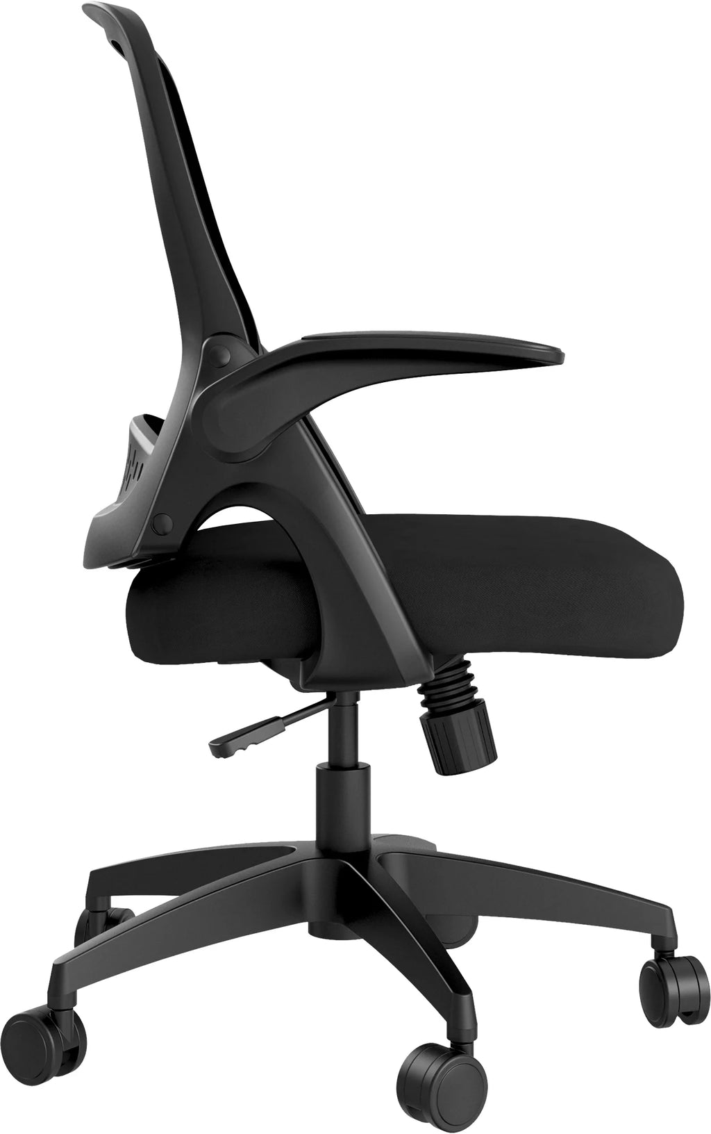 Hbada Office Task Desk Chair with Flip-up Arms and Adjustable Height, Black M65125