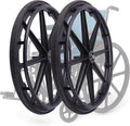 (2 Counts) 24 Inch Wheelchair Replacement Wheel, Manual Wheelchair Rear Wheel Accessory, Durable Solid Black Tire for Disabled Old People