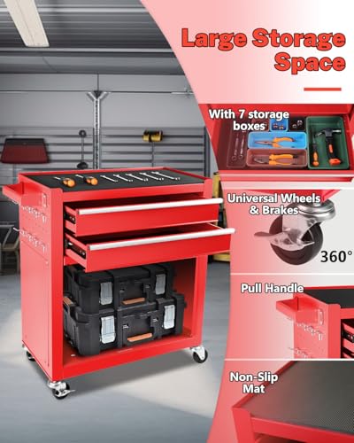 5-Drawer Rolling Tool Chest with Brake Casters, Black E95317