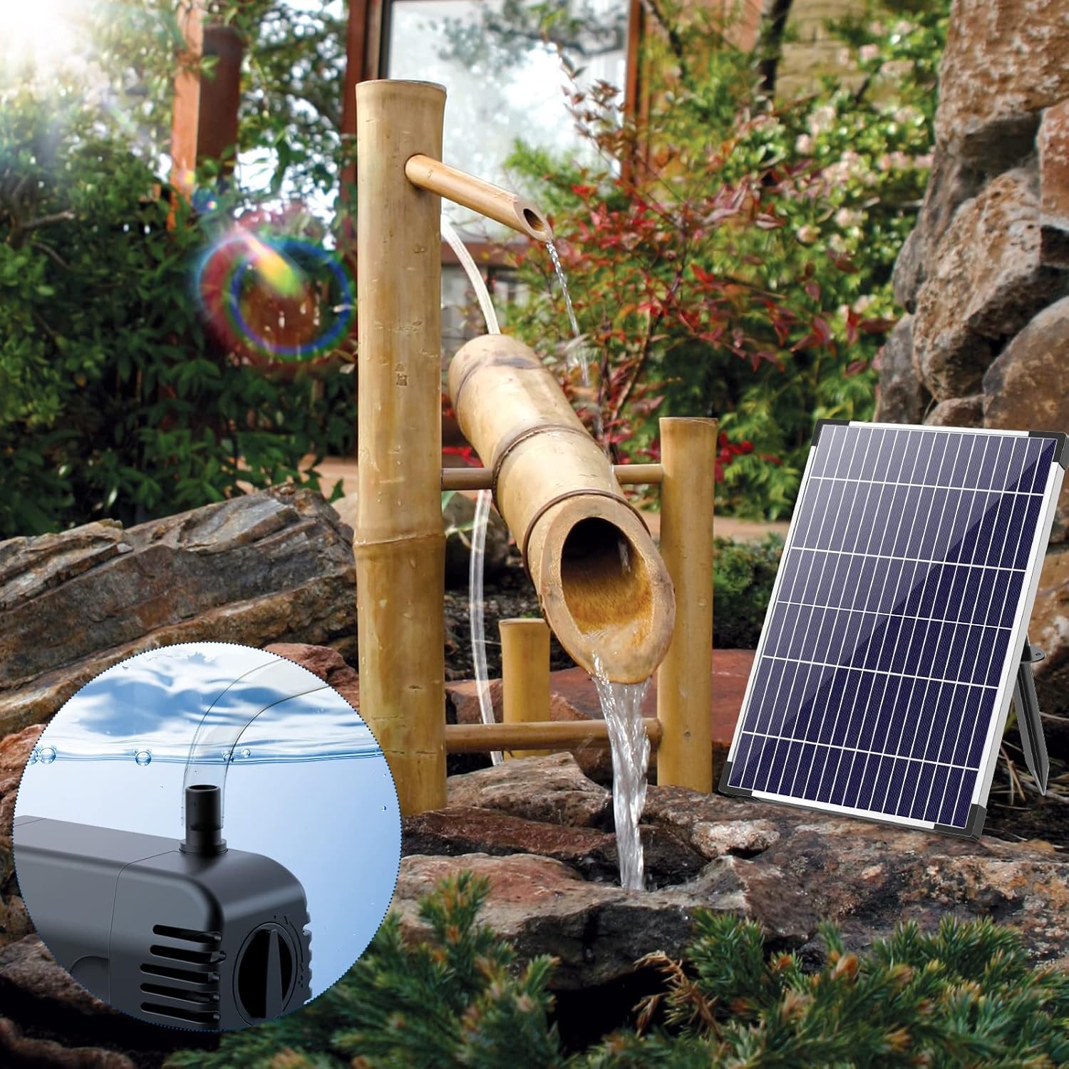 Antfraer Solar Water Pump Outdoor, 12 Watt Fountain Kit, 160GPH Submersible P997