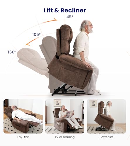 Power Lift Recliner Chair for Elderly with Massage and Cup Holders, Grey O20756