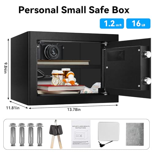 TOTOY 1.2 Cu Ft Electronic Keypad Security Safe with Sensor Light L285