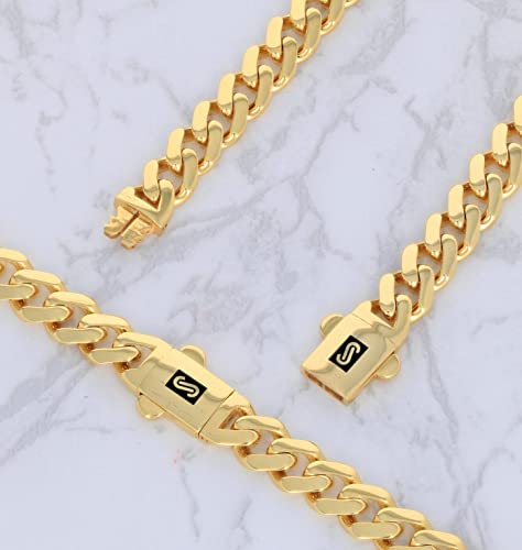Nuragold 14k Yellow Gold 5mm Miami Cuban Link Chain Bracelet L637