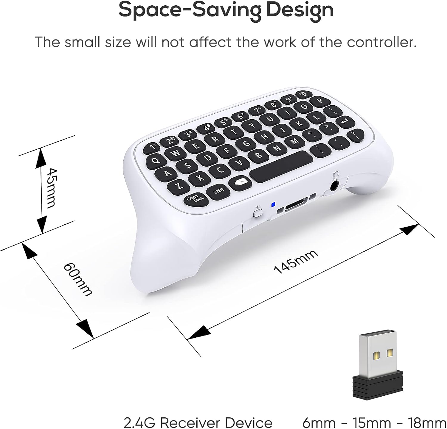 MENEEA Mini Chatpad Keyboard for Xbox Series X/S/One Controller with 3.5mm Audio Jack J538