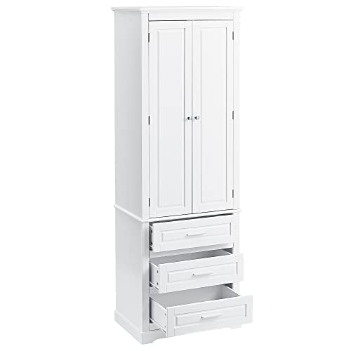 Tall Bathroom Storage Cabinet with 2 Doors and 3 Drawers, White S52783