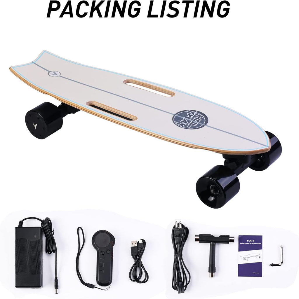 Electric Skateboard Longboard with Remote Control, 350W Hub Motor, 13 MPH O1305