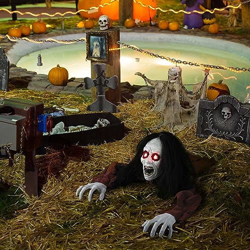 AW Halloween Prop Zombie Groundbreaker with Sound & LED Eyes Z407