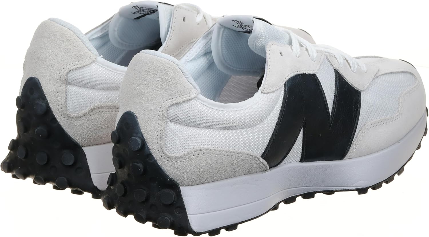 New Balance Men's 327 Sneaker, White with Black Q2145