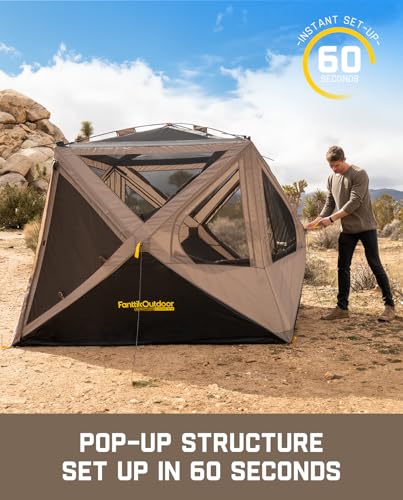 FanttikOutdoor Alpha C4 Ultra Camping Tent 4 Person Pop Up Instant Cabin M610