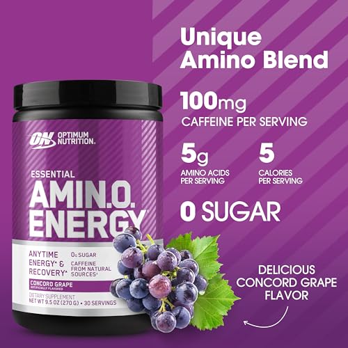 Optimum Nutrition Amino Energy Pre Workout Powder, Tropical Sunrise, 30 Servings Z677
