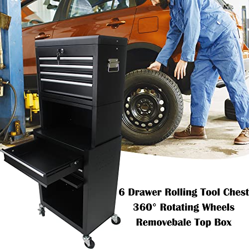 5-Drawer Rolling Tool Cart with Wheels, Black V51953