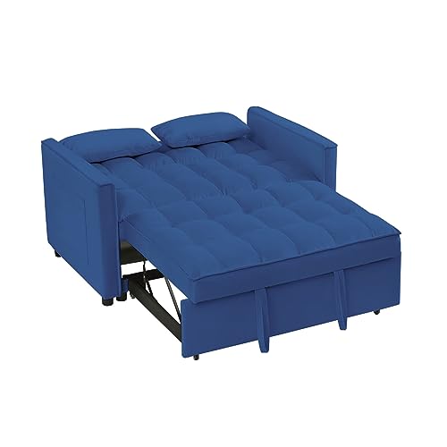 JINS&VICO 3 in 1 Sleeper Sofa Bed Convertible Couch with Side Pockets, Off White P38068