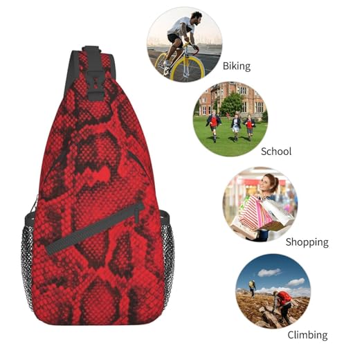 Snakeskin Crossbody Bag Shoulder Backpack Sling Chest Daypack C2256