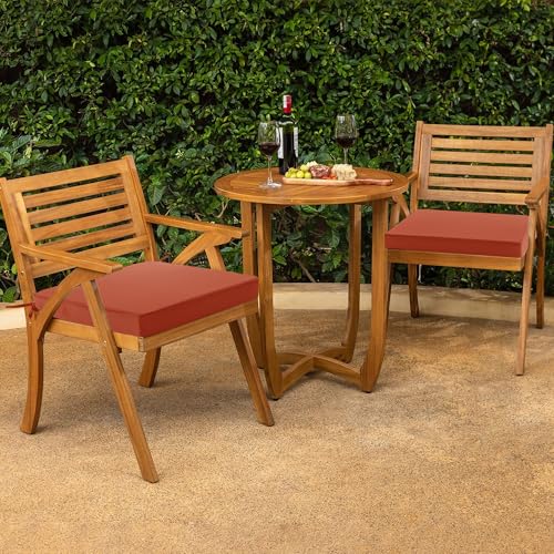Outdoor Chair Cushions Set of 4, Waterproof Patio Seat Cushions with Ties, Black A5741