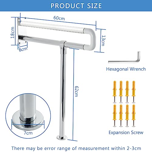 Toilet Grab Bar 23.6 Inch Bathroom Safety Rail for Elderly Seniors P81007