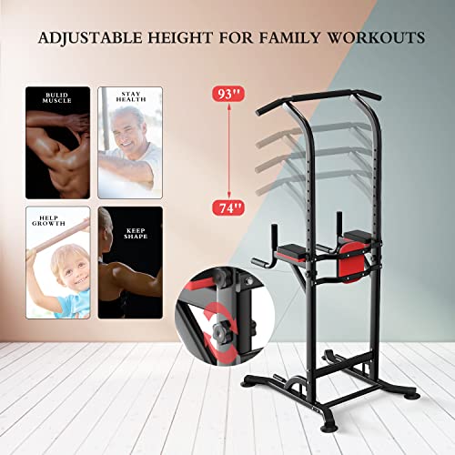Wesfital Pull Up Bar Power Tower Dip Station for Home Gym Strength Training Y704