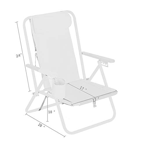 Folding Beach Chair for Adults with Cup Holder, Blue F477648