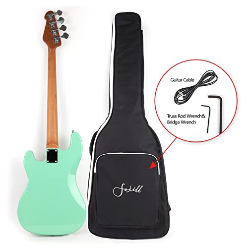 Full Size 4 String Electric Bass Guitar with Gig Bag (Black) Z493916