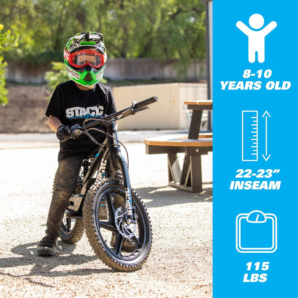 STACYC Brushless 18eDRIVE Electric Balance Bike with 36V 6AH Battery for Kids J2627