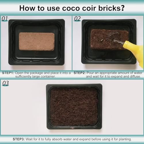 Coco Coir Bricks for Plants, Natural Organic Compressed Fiber, 4 Pack N9981