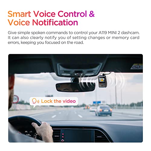 VIOFO A119 Mini 2 Dash Cam, 2K 60fps, Voice Control, 5GHz Wi-Fi GPS I72529