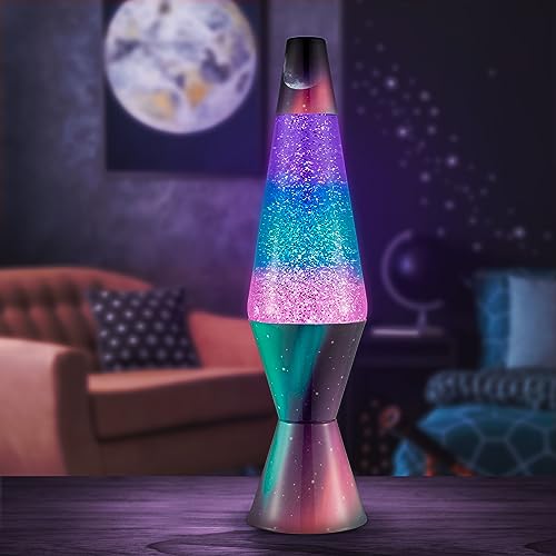 Lava® Lamp 14.5" Polar Glimmer Motion Light, Silver Glitter, Multicolor Base A86512