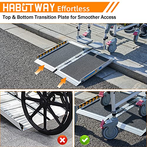 HABUTWAY 6ft Portable Wheelchair Ramp with Support Legs, 800Lbs Capacity S588178