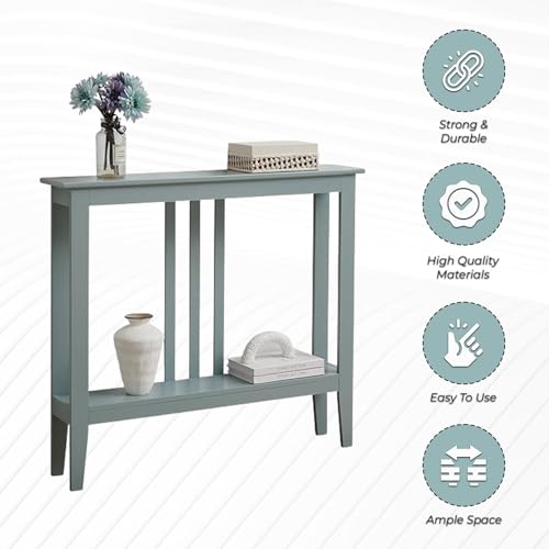 Kings Brand Furniture Narrow Console Table with Storage Teal W508