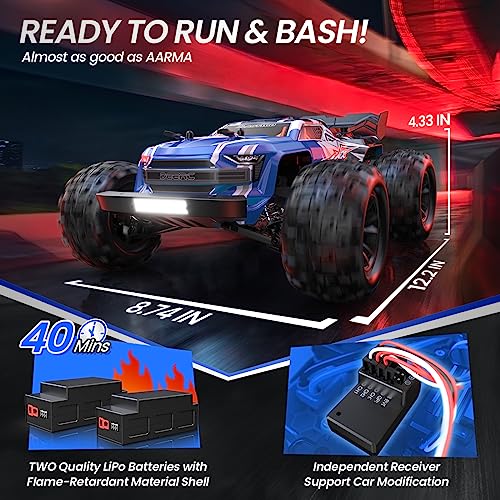 DEERC Fast Brushless RC Car for Adults, 1:16 4x4 Monster Truck U2411