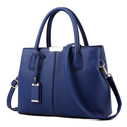 Covelin Women's Top-handle Cross Body Handbag Middle Size Purse Durable Leather Tote Bag