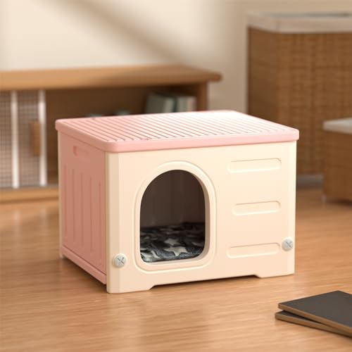 Stackable Plastic Cat House for Outdoor Indoor Use, Green M770