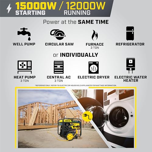 Champion Power Equipment 5000-Watt Tri Fuel Portable Generator with CO Shield J398