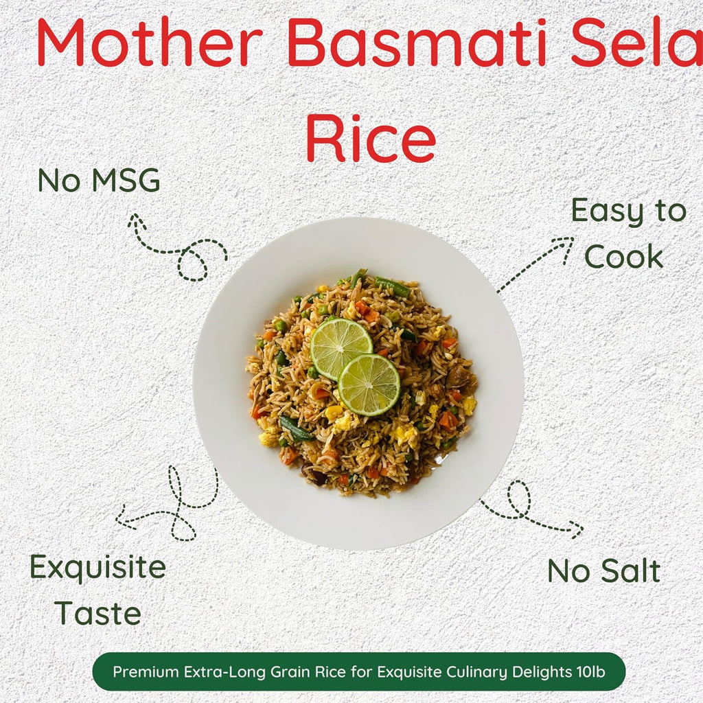 Mother Basmati Sela Rice by Aahubarah Extra-Long Grain 10lb C14337