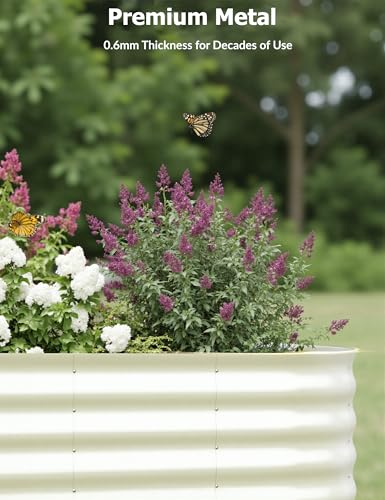 4x2x2Ft Oval Galvanized Steel Raised Garden Bed - Outdoor Metal Planter Box for Vegetables, Flowers, Herbs L43315