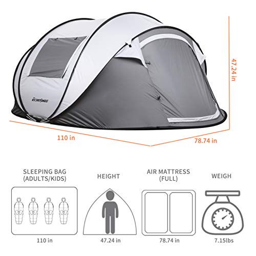 EchoSmile Instant Pop Up Tent, Water Resistant, Portable with Carry Bag E656