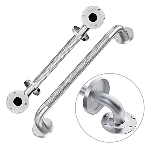 Handicap Grab Bars, 2 Pack 24 Inch Shower Grab Bar for Seniors, 304 Stainless Steel ADA Grab Bars for Bathtubs and Showers, Toilet, Safety Shower Handles for Elderly, Disabled, Injury (Matte Black)