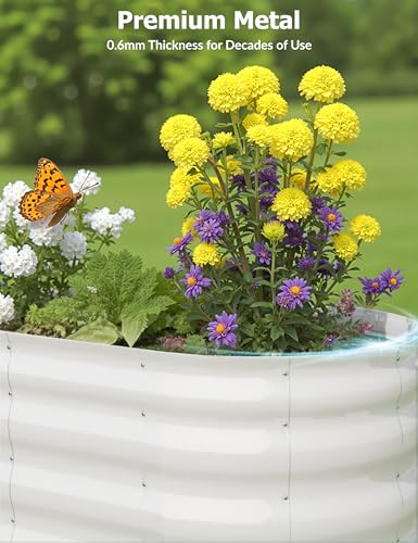 4x2x2Ft Oval Galvanized Steel Raised Garden Bed - Outdoor Metal Planter Box for Vegetables, Flowers, Herbs L43315
