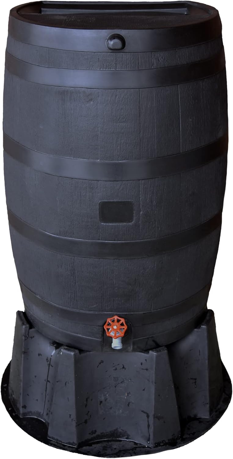 50 Gallon Rain Barrel with Stand and Oatey Mystic Collection System S85306