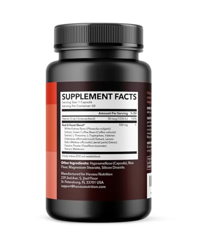 HAVASU NUTRITION Night Time Fat Burner Sleep Supplement, 60 Pills H507