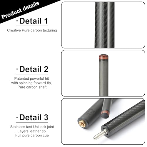 CROWN ME Carbon Fiber Break Pool Cue Stick 20oz 13mm 58" X711